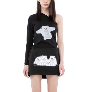 Itzavibe Angel Cat Cutout One Shoulder T-shirt